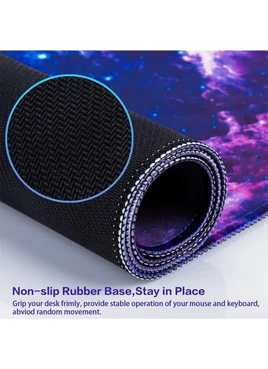 Patterned Super Large Size Soft Rubber Non-slip Gaming Mouse Pad (L40 x W90 x H0.2)cm - Black