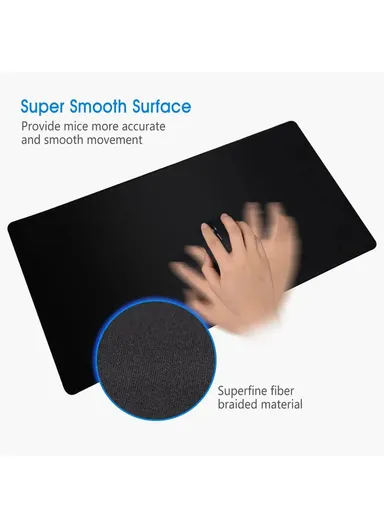 Patterned Super Large Size Soft Rubber Non-slip Gaming Mouse Pad (L40 x W90 x H0.2)cm - Black