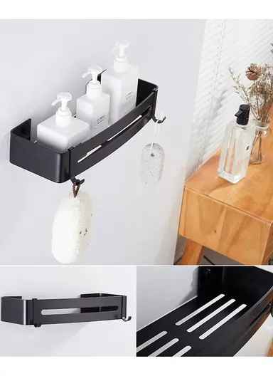 Two-Layer Bathroom Shower Gel Shampoo Organizer Kitchen Spice Storage Rack (L32 x W12 x H4.5)cm - Rectangle