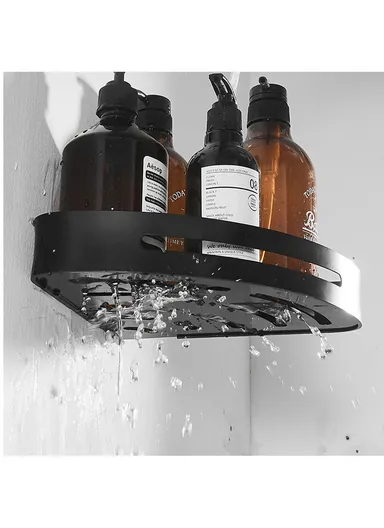 Two-layer Bathroom Shower Gel Shampoo Organizer Kitchen Spice Storage Rack (L29 x W22 x H4.5)cm - Triangle