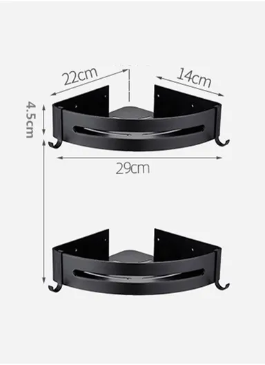 Two-layer Bathroom Shower Gel Shampoo Organizer Kitchen Spice Storage Rack (L29 x W22 x H4.5)cm - Triangle