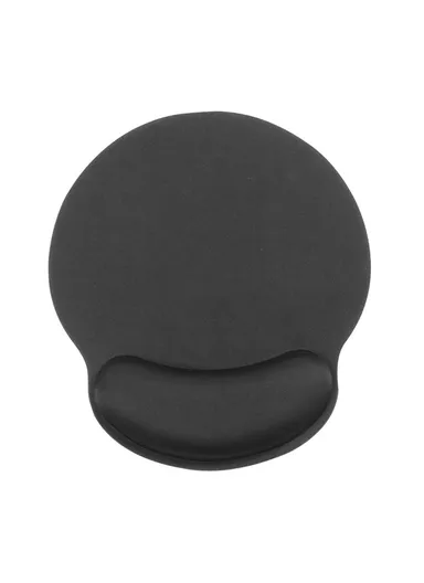 25 x 23cm Anti-slip Office Gaming Mouse Pad with Memory Foam Wrist Pad Smooth Movement Accurate Positioning Mouse Cushion - Black