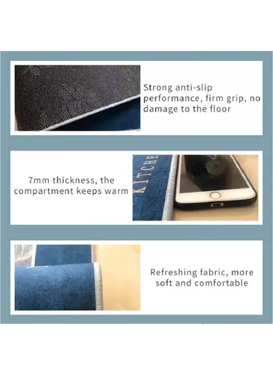 2Pcs/Set Non-slip Kitchen Floor Mat Cushioned Comfort Standing Pad Anti-fatigue Kitchen Runner Rug - QYSC-265