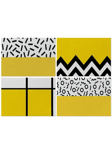 Home Decoration Single Pattern Printed Cotton Linen Placemat Dining Table Mat (L32 x W42)cm-CD011-37