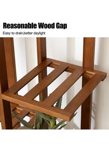 7 Layers Bamboo Planter Display Shelf Flower Pot Organizer Rack Plant Stand (L22 x W45 x H145)cm