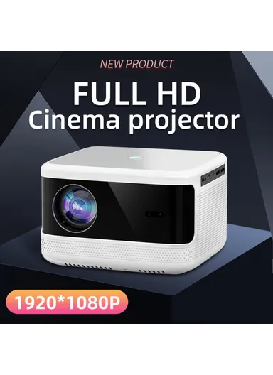 Smart WiFi HD Portable Projector Home Theater Built-in WIFI, Bluetooth Speaker 1920X1080P Support Android 9.0, 1+8GB, &amp; IOS T40 
