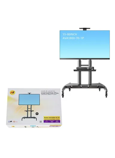 55-80" Free Lifting TV Stand, Mobile TV Cart with Camera AV Shelf, Max VESA  AVA1800-70-1P