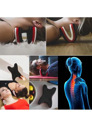 Neck and Shoulder Relaxer, Cervical Pillow Stretch Massager F3-28 (L25 x W16 x H4)cm