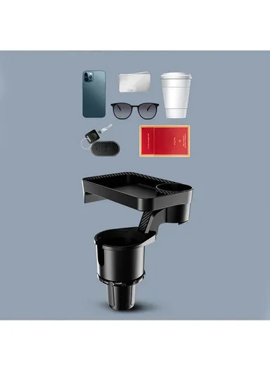 Cup Holder Tray Multifunction Vehicle Mounted Water Cup Drink Holder Rotating Adjustable Phone Holder Organizer - Large