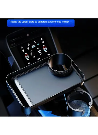 Cup Holder Tray Multifunction Vehicle Mounted Water Cup Drink Holder Rotating Adjustable Phone Holder Organizer - Large