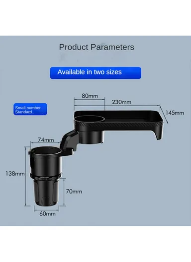 Cup Holder Tray Multifunction Vehicle Mounted Water Cup Drink Holder Rotating Adjustable Phone Holder Organizer - Large