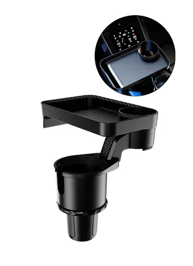 Cup Holder Tray Multifunction Vehicle Mounted Water Cup Drink Holder Rotating Adjustable Phone Holder Organizer - Large