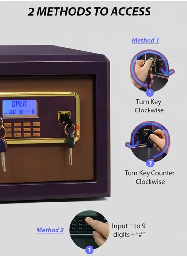 33Kg (W39 x D30 x H31)cm Digital Keypad High-Security Thick Heavy Walls Safe Box with Digital LED Display K1-310