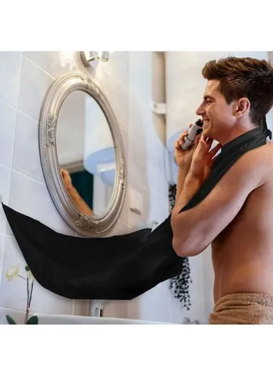 Waterproof Men Beard Shaving Apron Bib - White 