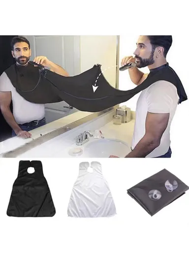 Waterproof Men Beard Shaving Apron Bib - White 