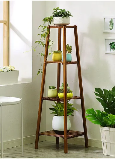 4 Floors Plant Flower Pot Stand Plant Holder Plant Display Rack (L37 x W37 x H120)cm 