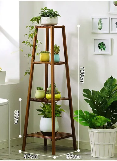 4 Floors Plant Flower Pot Stand Plant Holder Plant Display Rack (L37 x W37 x H120)cm 