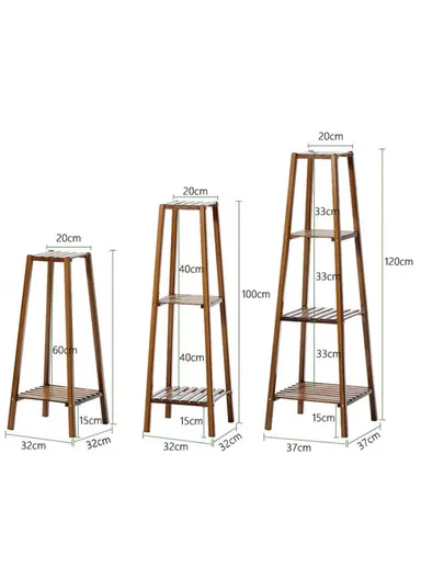 4 Floors Plant Flower Pot Stand Plant Holder Plant Display Rack (L37 x W37 x H120)cm 