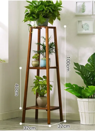 3 Floors Plant Flower Pot Stand Plant Holder Plant Display Rack (L32 x W32 x H100)cm