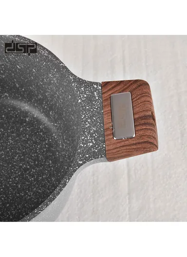 7 Pcs 20/24/28/28cm Casserole Non-Stick Die-Casting Set with 3 Lids CA005-S01- Black