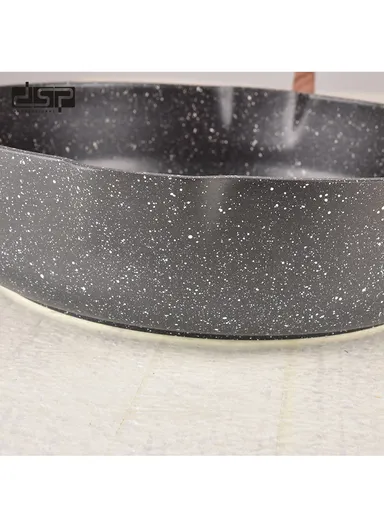 7 Pcs 20/24/28/28cm Casserole Non-Stick Die-Casting Set with 3 Lids CA005-S01- Black