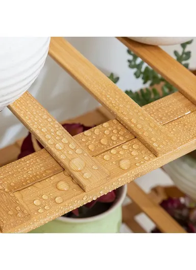 6-Layer 100cm Plant Stand Multiple Bamboo Flowerpot Holder Rack (W100 x D25 x H100)cm