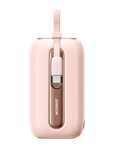 10000mAh 22.5W Colorful Series Mini Power Bank with Dual Cables JR-L012 - Pink