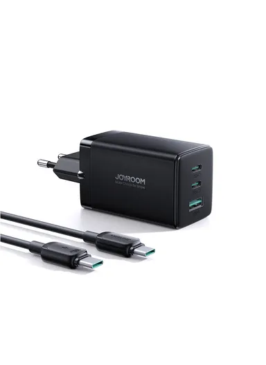 65W PC Fireproof Material GaN Technology Three Outputs 2C+A Fast Wall Charger with 1.2m Type-C To Type-C Cable TCG01