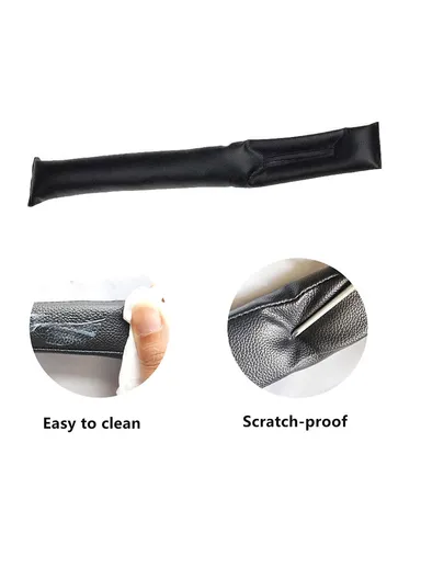 PU Universal Car Seat Gap Filler for Seat Stop Drop in Car (L43 x W6 x T4)cm - White