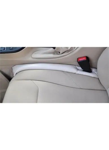 PU Universal Car Seat Gap Filler for Seat Stop Drop in Car (L43 x W6 x T4)cm - White