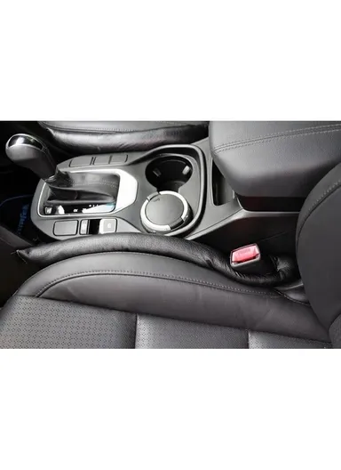 PU Universal Car Seat Gap Filler for Seat Stop Drop in Car (L43 x W6 x T4)cm - White