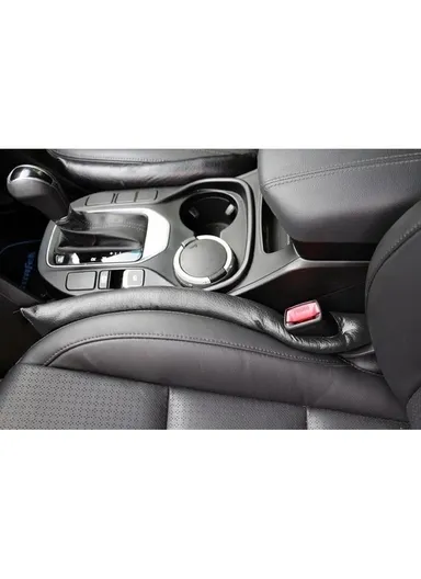 PU Universal Car Seat Gap Filler for Seat Stop Drop in Car (L43 x W6 x T4)cm - White