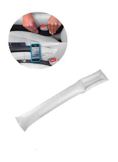 PU Universal Car Seat Gap Filler for Seat Stop Drop in Car (L43 x W6 x T4)cm - White