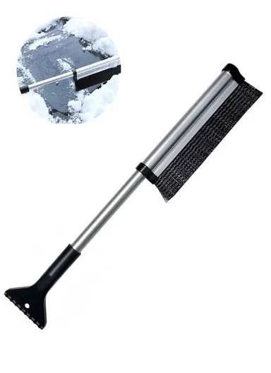 60 cm 2-in-1 - Auto Windshield Window Cleaning Kit Ice Scraper And Snow Brush No Scratch With Soft Bristle Best for Frost Remover And Broom Removal Tool