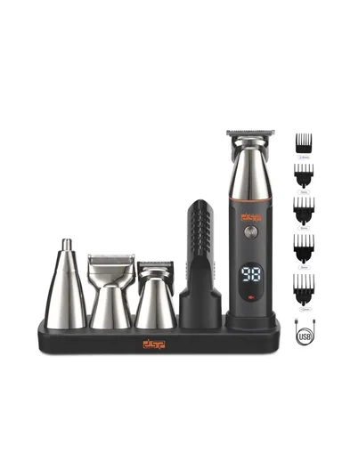 5W 600mAh 5-In-1 Rechargeable Lithium Battery IPX6 Stainless Steel Grooming Set For Body Face Nose &amp; Ear With Built-In LED Display 90642