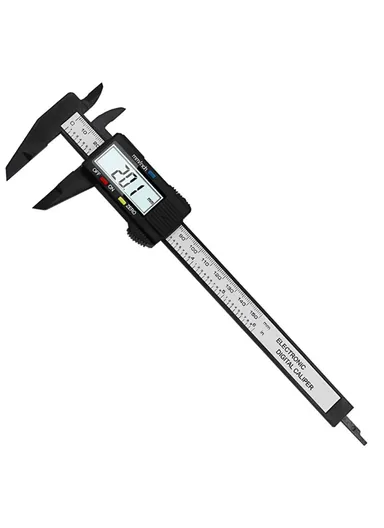 6-Inch Plastic Carbon Fiber LCD Digital Micrometer Measuring, Electronic Carbon Fiber Vernier Caliper Gauge Micrometer Measuring Tool