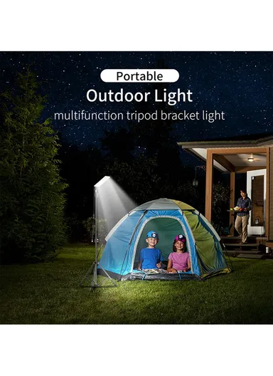 5V 6500-7000K Portable LED Camping Light with Telescopic Tripod Stand, Super Bright Outdoor Work Lamp (L7.5 x W7.5 x H59 )cm
