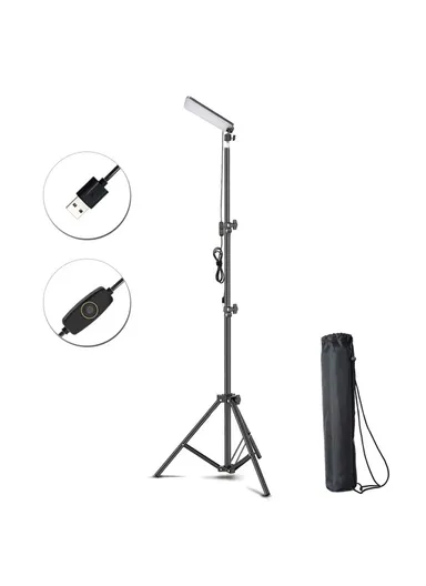 5V 6500-7000K Portable LED Camping Light with Telescopic Tripod Stand, Super Bright Outdoor Work Lamp (L7.5 x W7.5 x H59 )cm