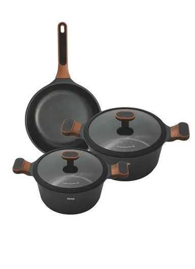 5 Pcs 24/28cm Casserole &amp; 28cm Frypan Toughened Nonstick Multi-Cookware Set With 2 Lids CA009-S02 