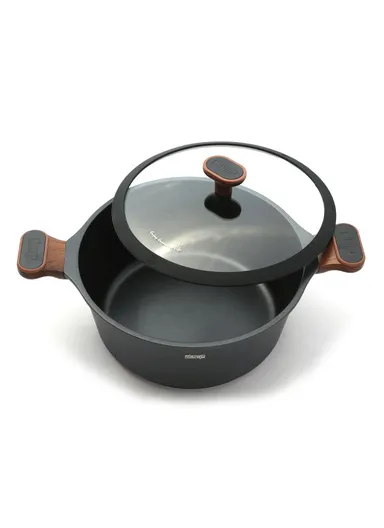 5 Pcs 24/28cm Casserole &amp; 28cm Frypan Toughened Nonstick Multi-Cookware Set With 2 Lids CA009-S02 