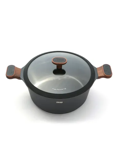 5 Pcs 24/28cm Casserole &amp; 28cm Frypan Toughened Nonstick Multi-Cookware Set With 2 Lids CA009-S02 