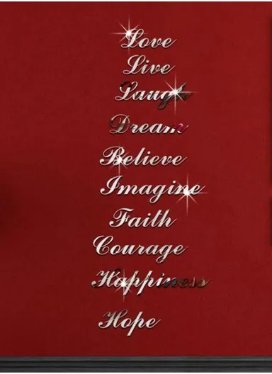 DIY Acrylic Mirror Wall Stickers Letters Shape JM123