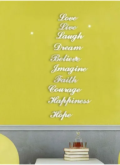 DIY Acrylic Mirror Wall Stickers Letters Shape JM123