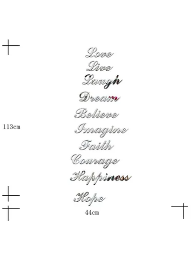 DIY Acrylic Mirror Wall Stickers Letters Shape JM123