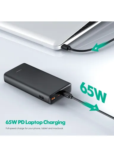100W 20000mAh Power Bank Multi-Port Portable Charger Cell Phone External Battery Pack with Indicator Lights T65A