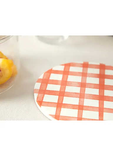 Art Pop Plaid Ceramic Trivet 16 Cm - Orange