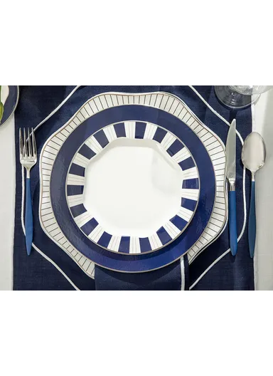 Grace New Bone Dessert Plate 20 Cm - Navy Blue