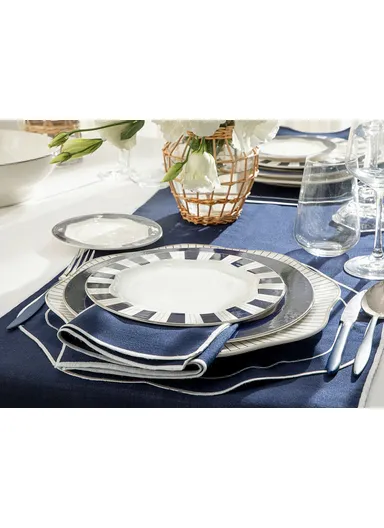 Grace New Bone Dessert Plate 20 Cm - Navy Blue