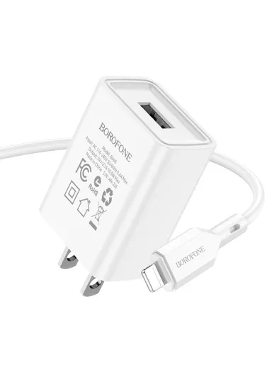 10.5W Single Port Wall Charger With Lightning Cable BA68