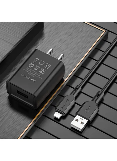 10.5W Single Port Wall Charger With Lightning Cable BA68